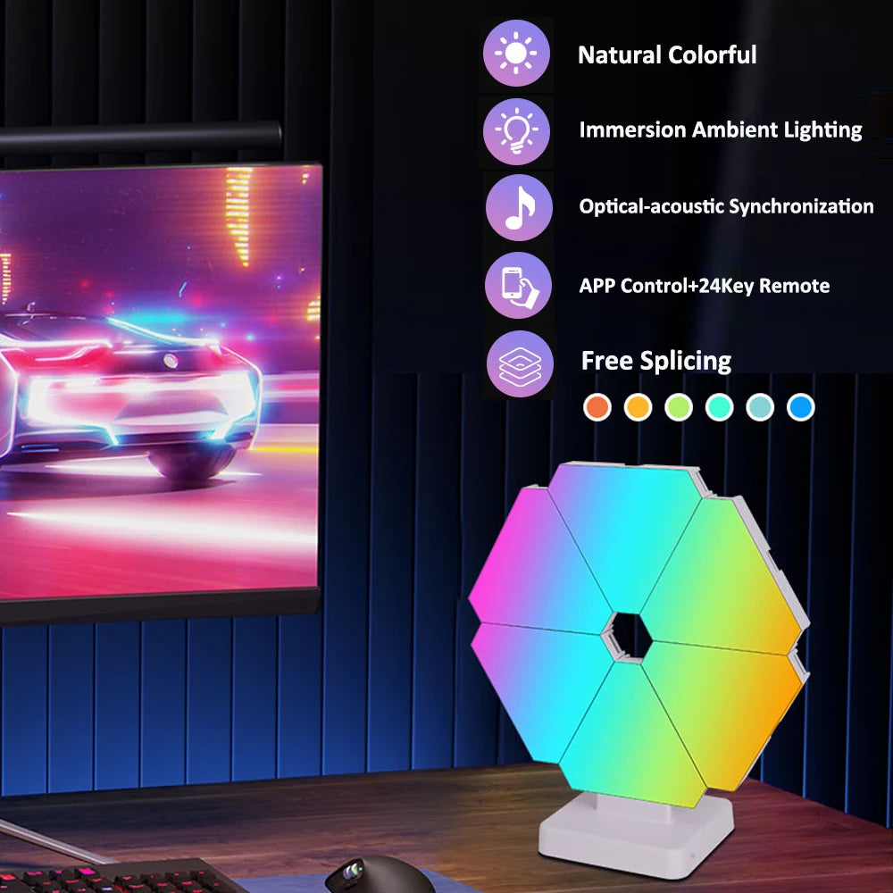 LED Smart WIFI Triangle Wall Light Desktop RGB Sound