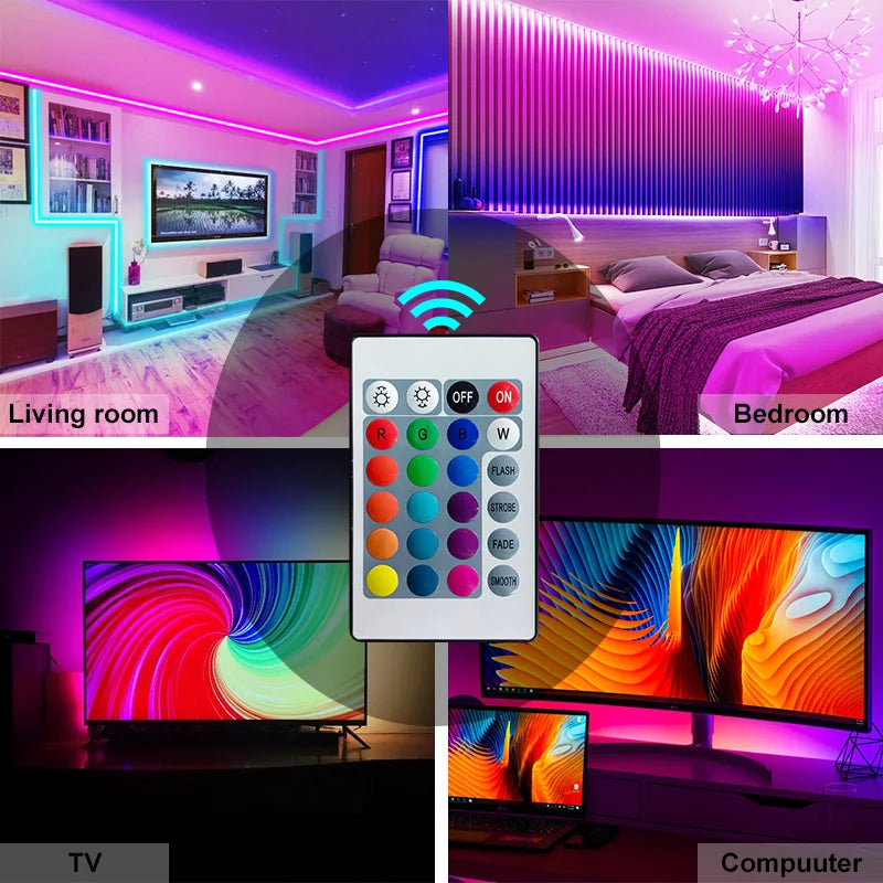 USB LED Strip Light Bluetooth RGB 5V 1m-30m RGB Lights Flexible