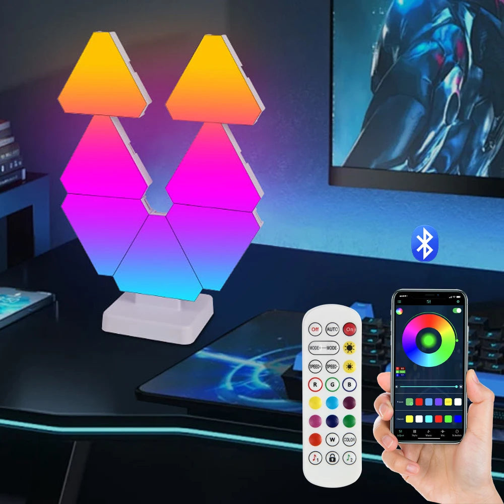 LED Smart WIFI Triangle Wall Light Desktop RGB Sound