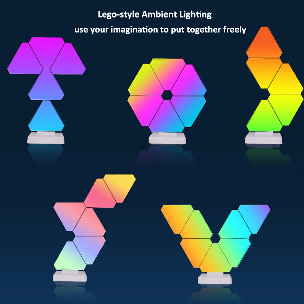 LED Smart WIFI Triangle Wall Light Desktop RGB Sound