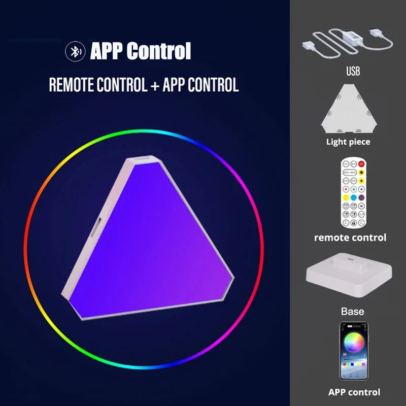 LED Smart WIFI Triangle Wall Light Desktop RGB Sound