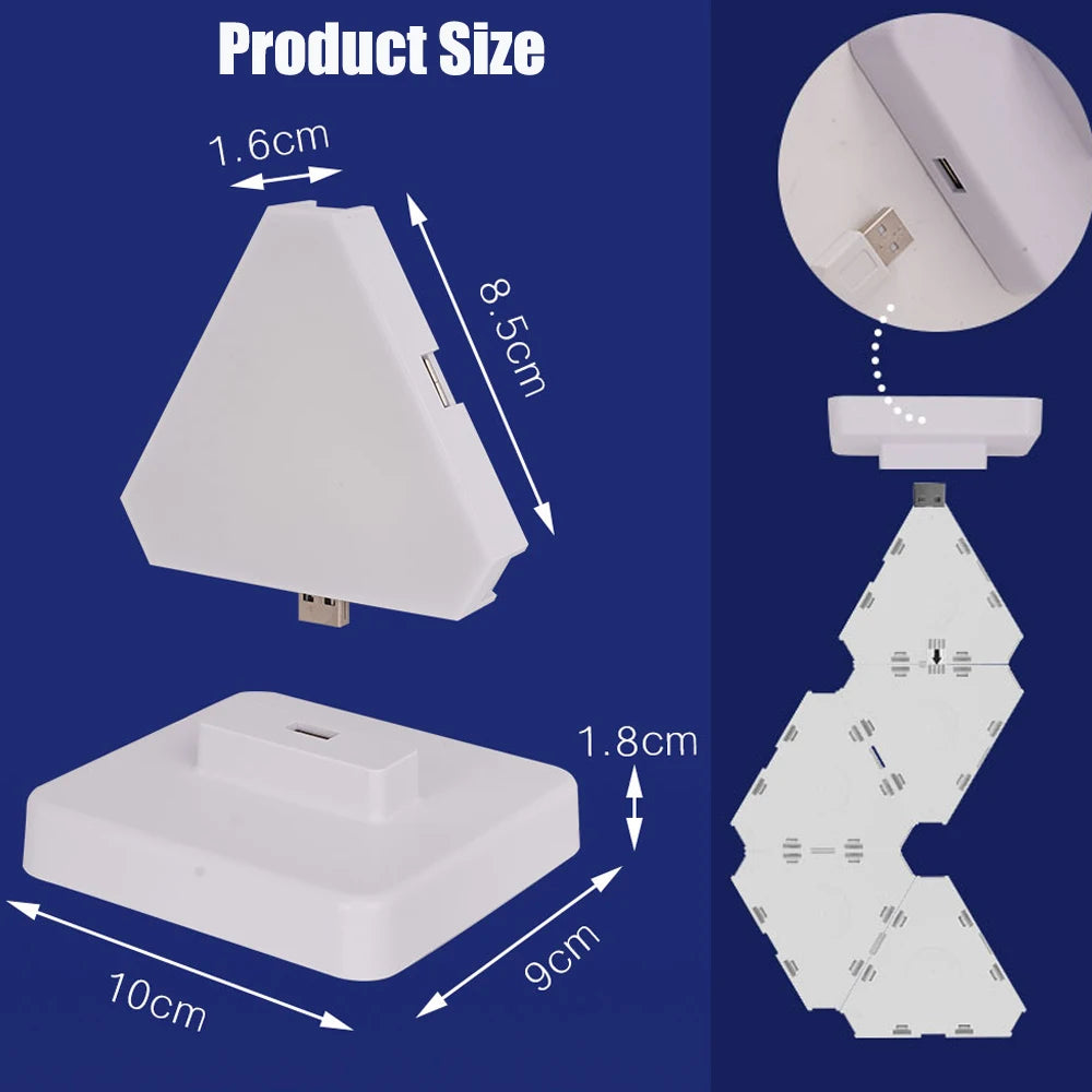 LED Smart WIFI Triangle Wall Light Desktop RGB Sound