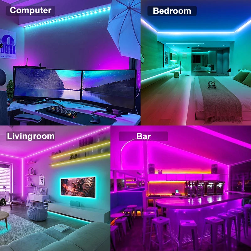 USB LED Strip Light Bluetooth RGB 5V 1m-30m RGB Lights Flexible