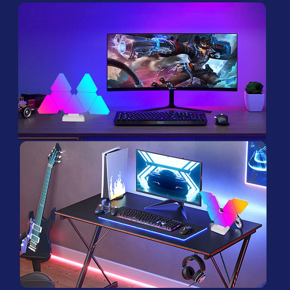 LED Smart WIFI Triangle Wall Light Desktop RGB Sound